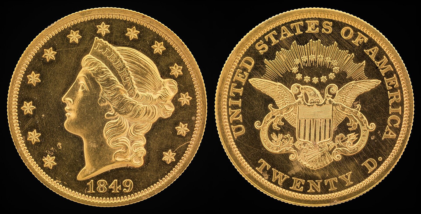 Liberty Double Eagle altın sikkesi (temsili)